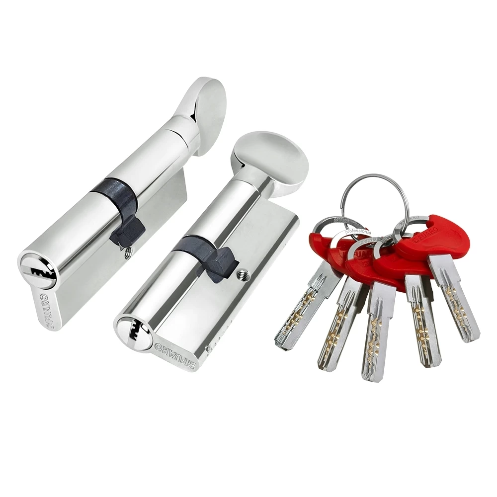 Фото Цилиндровый механизм (D-PRO502-8/80) D-PRO5002-8Knob80(40+10+30) CP хром 5+1Key с верт. перекод.