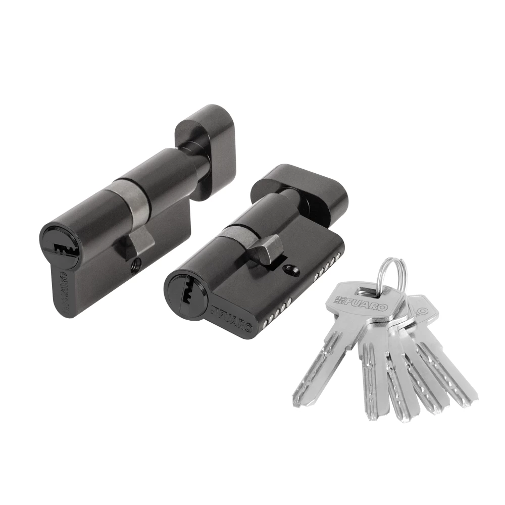 Фото Цилиндровый механизм (200 ZM/90) 2000ZM Knob 90 (35+10+45) BL-24 черный 5Key с вертушкой