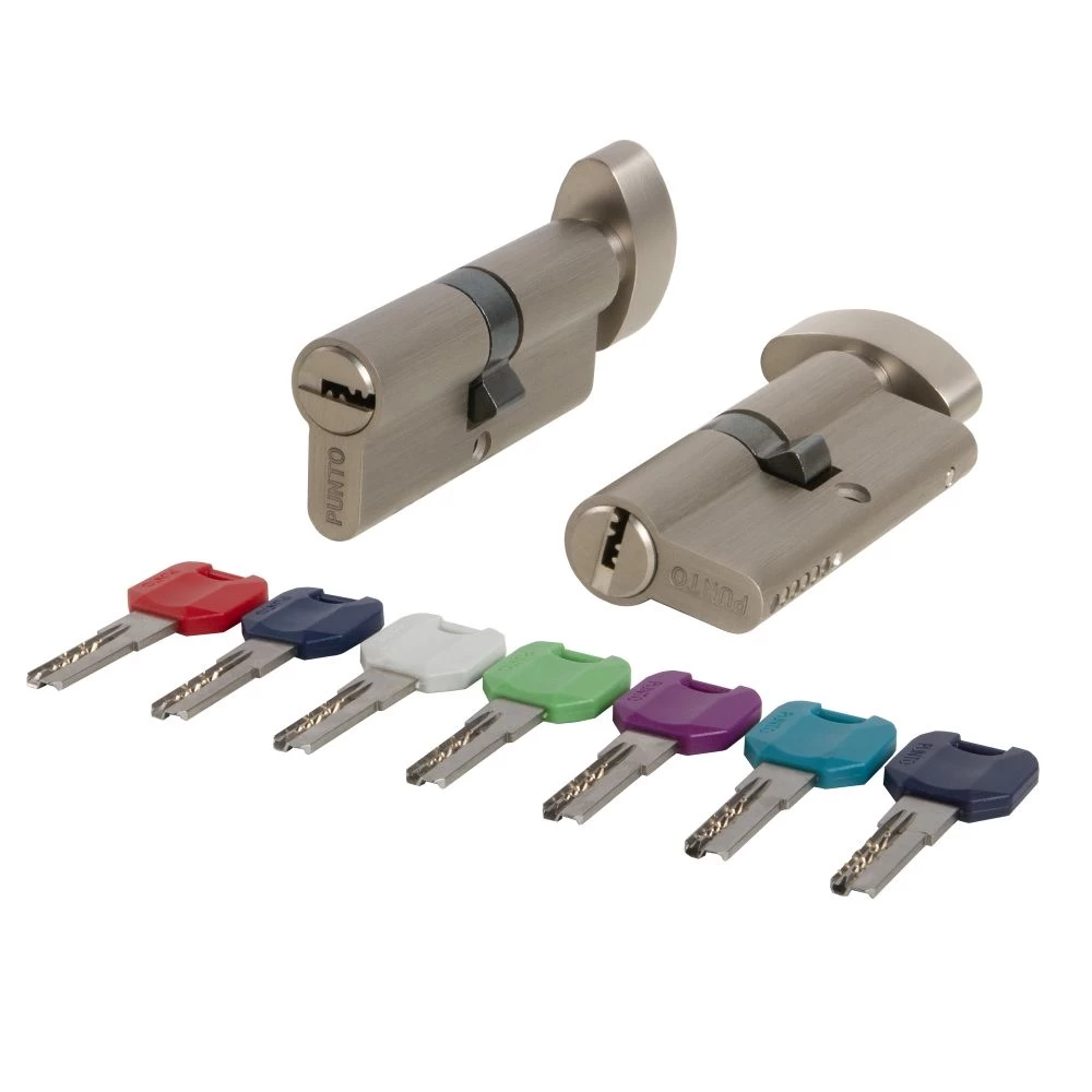 Фото Цилиндровый механизм MaxPro7002Knob90mm(35+10+45) SN никель 7key с вертушкой